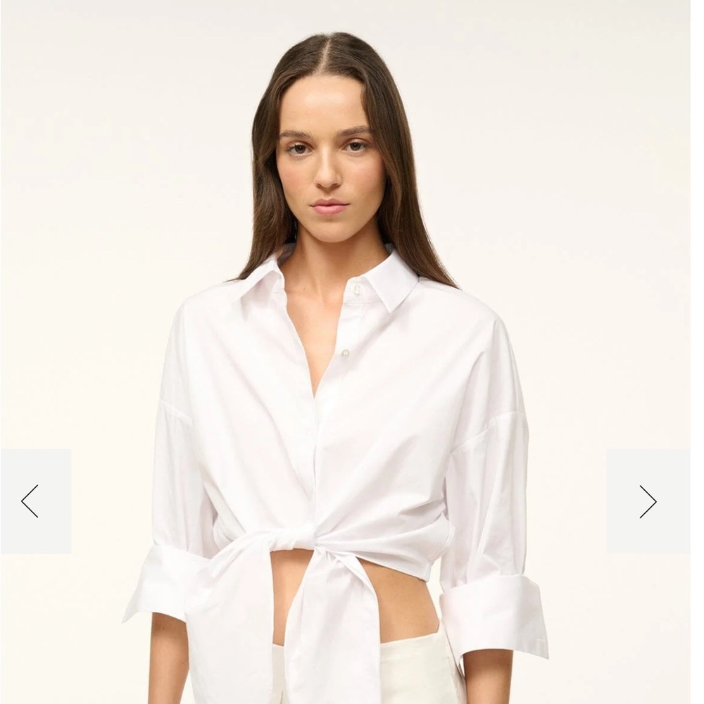 Elegant White Women's Tie-Front Shirt